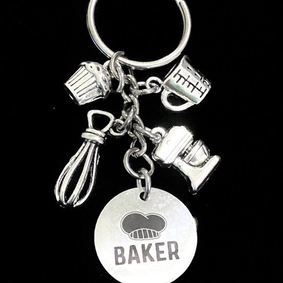 Baker Keychain Bag Charm Baking Chef Culinary Arts Charms - Picture 6 of 6